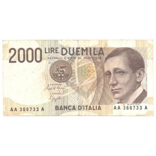 2000 lire marconi TRIPLA AA A serie AA366733A